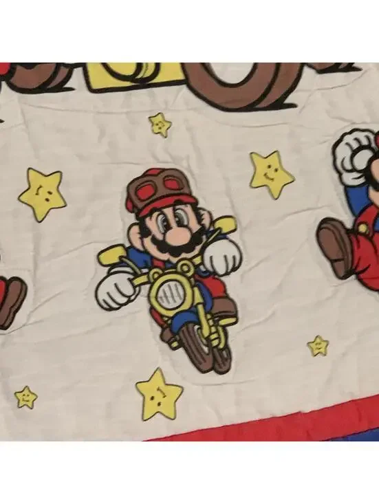 Vintage Super Mario Nintendo Baby Blanket Quilt Comforter 32”x41” crib size - Picture 9 of 9